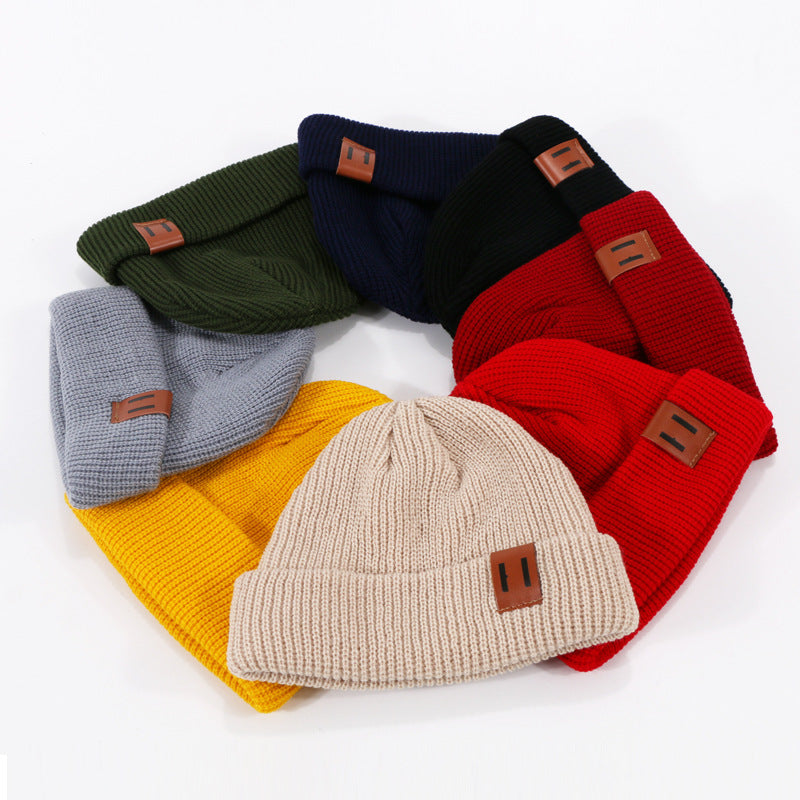 Autumn And Winter Knitted Wool Men's And Women's Beanie Hats AliExpress Amazon Foreign Trade Hot Style Hat Labeling Pullover Hat To Keep Warm