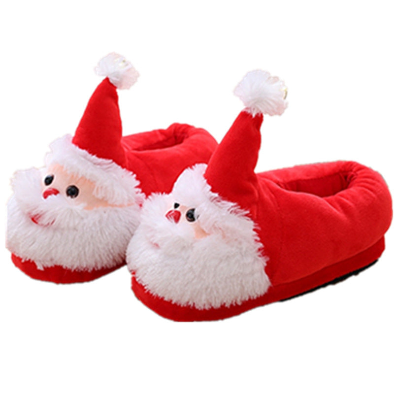 Cute Christmas Slippers Cotton Shoes Santa Claus Shoes Bag Root Indoor Home Shoes Children's Shoes Couples Warm Shoes