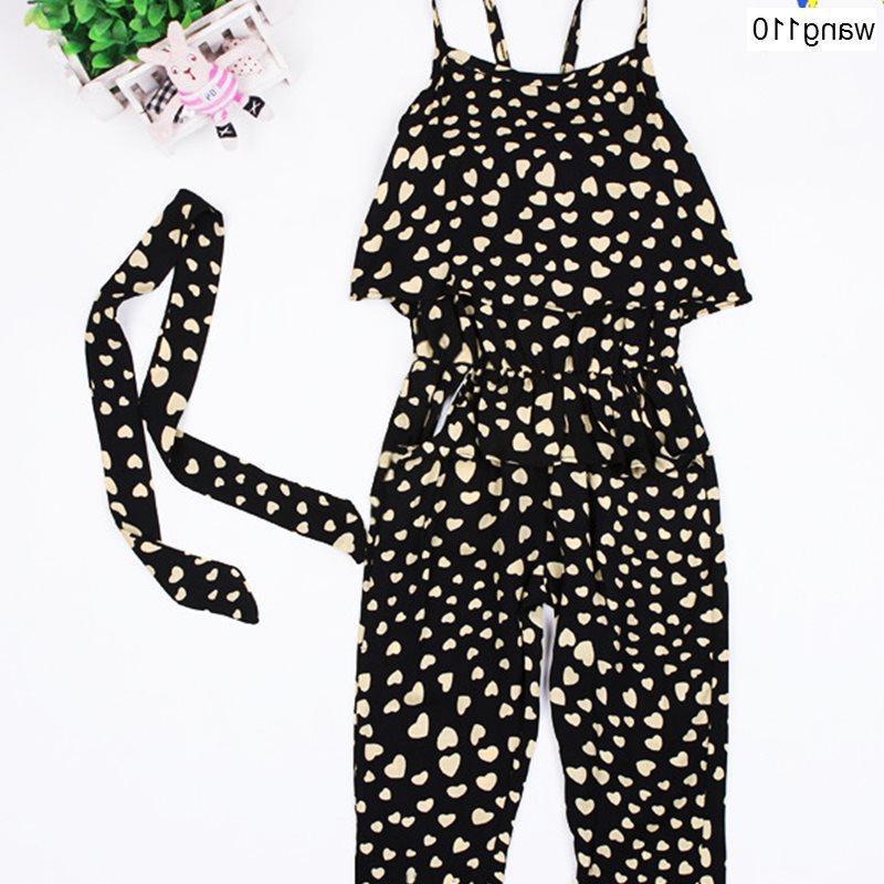 Sleeveless Girls Clothes Kids Girls Set Baby Summer Jumpsuit