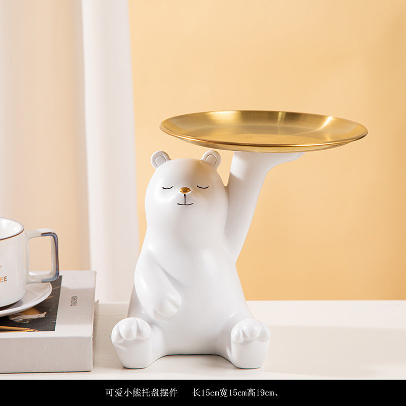 Sand Sculpture Enchanting Cat Living Room Desktop Decoration Creative Gift Violent Bear Tray Resin Crafts Home Decoration