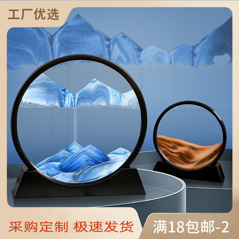 Crafts Ornaments Home Living Room Decoration Office Desktop Gift Decoration Quicksand Painting Glass Hourglass