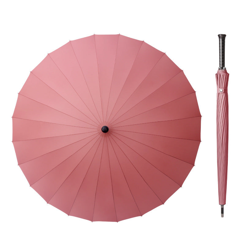 24 Bone Straight Umbrella Large Windproof Rainproof Double Golf Business Long Handle Umbrella Logo Printing Wholesale Umbrella