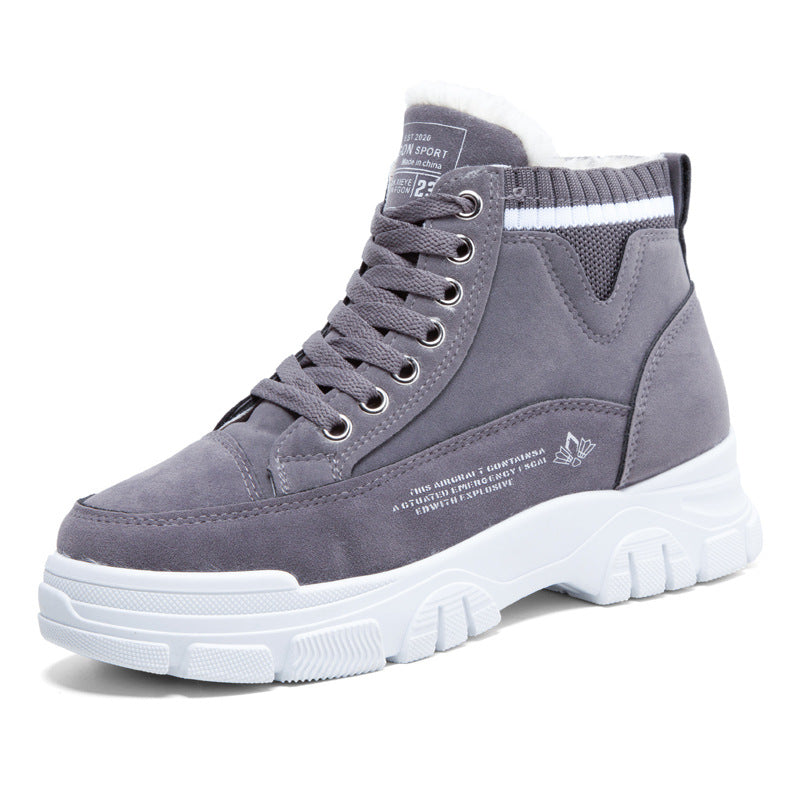 Cotton Shoes Women&amp;#039;s 2021 Winter New Snow Boots Thickened Plus Velvet Short Boots Autumn And Winter Trendy Shoes Two Cotton High-top Sneakers