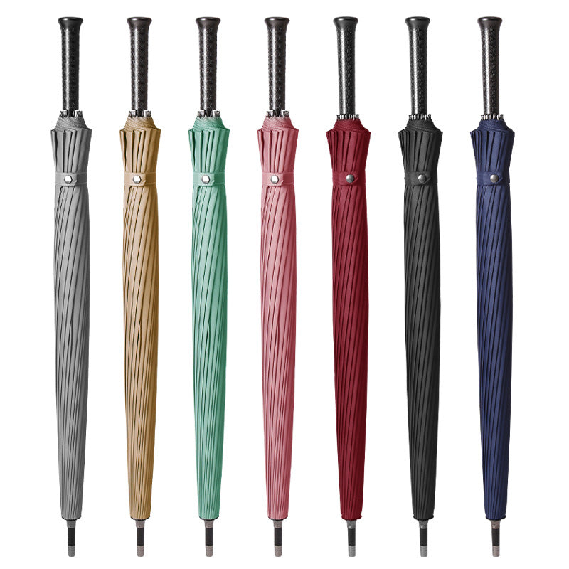 24 Bone Straight Umbrella Large Windproof Rainproof Double Golf Business Long Handle Umbrella Logo Printing Wholesale Umbrella