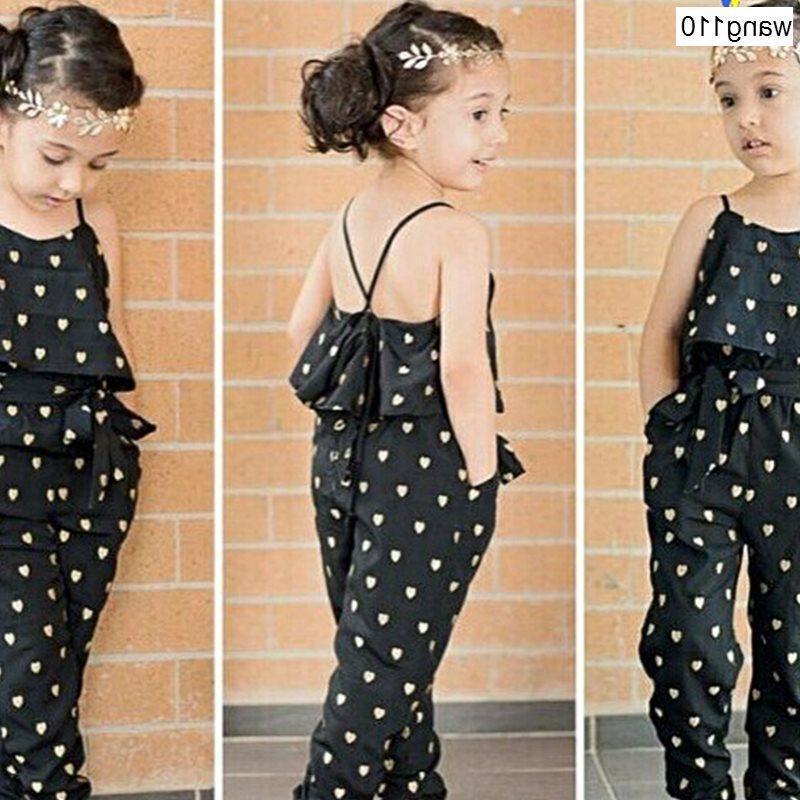 Sleeveless Girls Clothes Kids Girls Set Baby Summer Jumpsuit