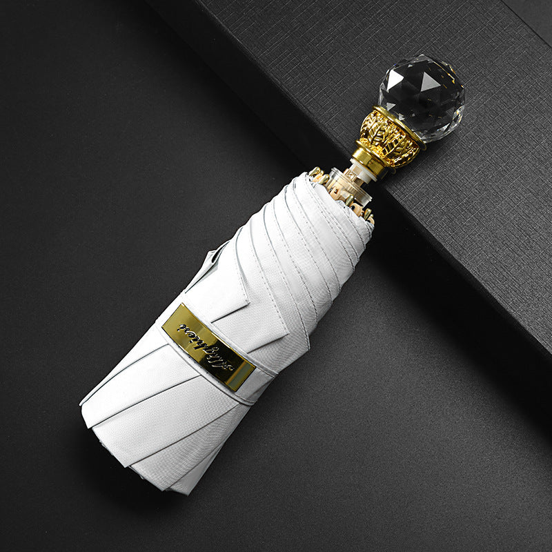 Crystal Ball Umbrella Sun Umbrella Small UV Protection Female 50% Off Portable Mini Light Luxury Sunshade Umbrella