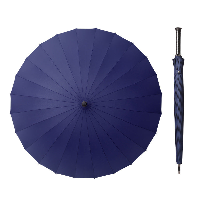 24 Bone Straight Umbrella Large Windproof Rainproof Double Golf Business Long Handle Umbrella Logo Printing Wholesale Umbrella