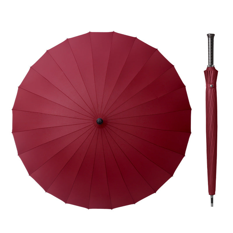 24 Bone Straight Umbrella Large Windproof Rainproof Double Golf Business Long Handle Umbrella Logo Printing Wholesale Umbrella