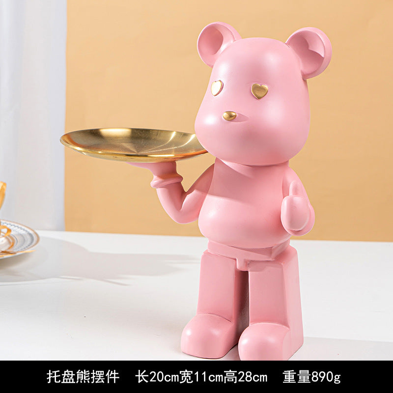 Sand Sculpture Enchanting Cat Living Room Desktop Decoration Creative Gift Violent Bear Tray Resin Crafts Home Decoration