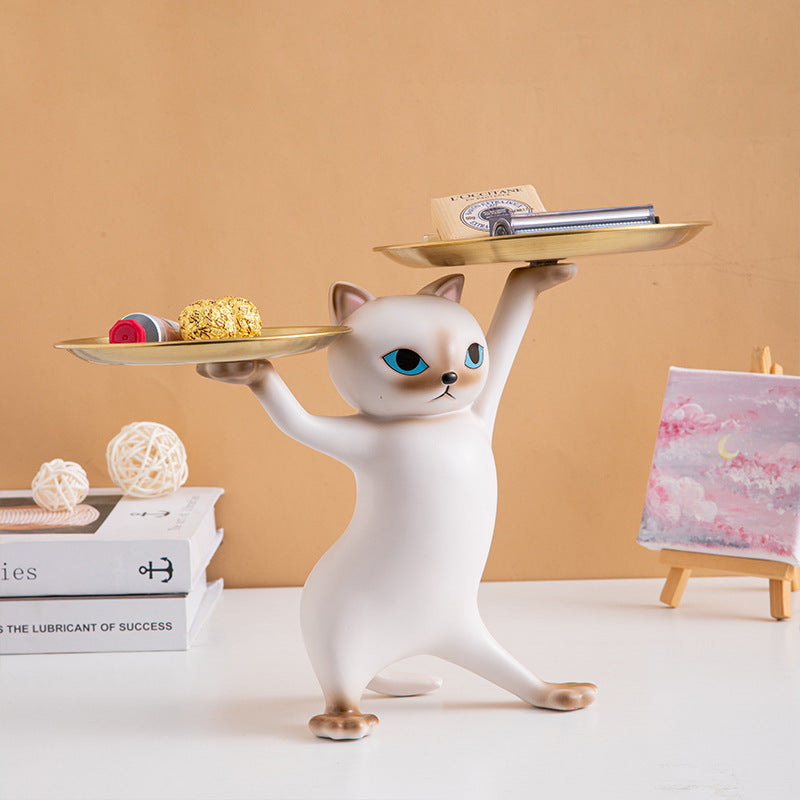 Sand Sculpture Enchanting Cat Living Room Desktop Decoration Creative Gift Violent Bear Tray Resin Crafts Home Decoration