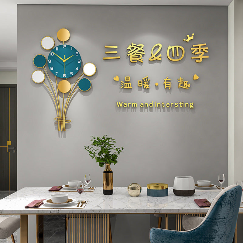 Light Luxury Clock Wall Clock Living Room Creative Home Decoration Wall Watch Fashion Simple Net Red Art Nordic Wall Clock