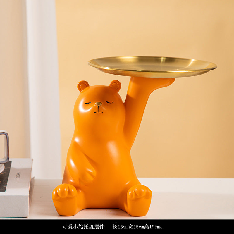 Sand Sculpture Enchanting Cat Living Room Desktop Decoration Creative Gift Violent Bear Tray Resin Crafts Home Decoration