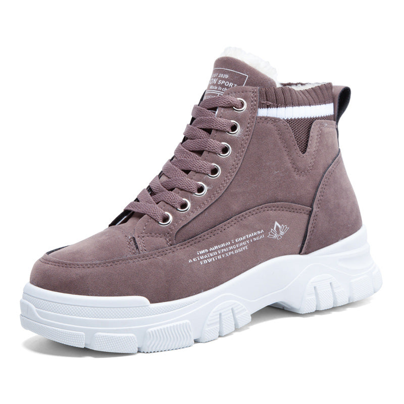 Cotton Shoes Women&amp;#039;s 2021 Winter New Snow Boots Thickened Plus Velvet Short Boots Autumn And Winter Trendy Shoes Two Cotton High-top Sneakers