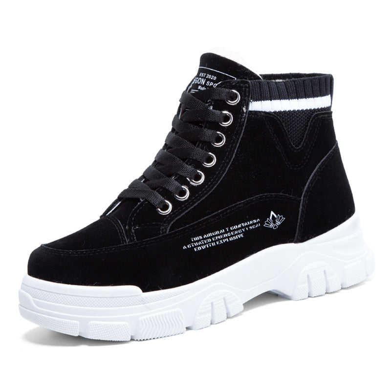 Cotton Shoes Women&amp;#039;s 2021 Winter New Snow Boots Thickened Plus Velvet Short Boots Autumn And Winter Trendy Shoes Two Cotton High-top Sneakers