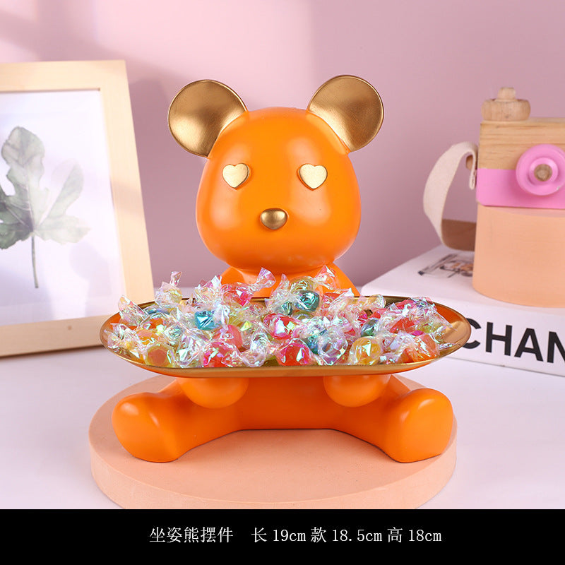 Sand Sculpture Enchanting Cat Living Room Desktop Decoration Creative Gift Violent Bear Tray Resin Crafts Home Decoration