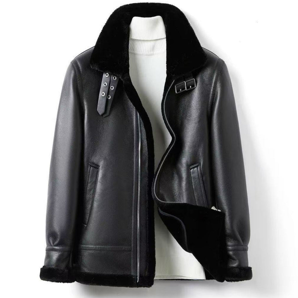 Mens Faux Leather Winter Jacket