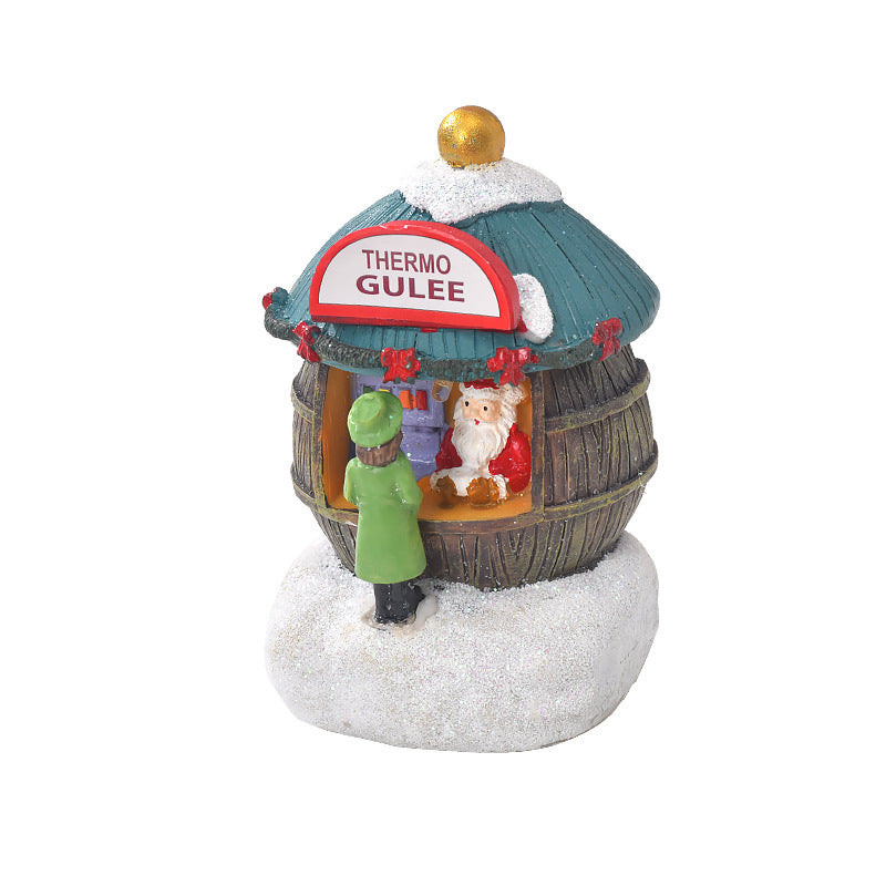 2025 Christmas Resin Mini House Santa Shop Ornament